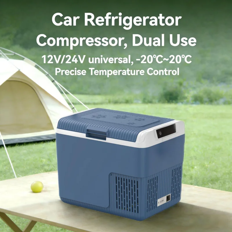 18L Dual-Door Compressor Refrigerator for Vehicles, Capable of Making Ice