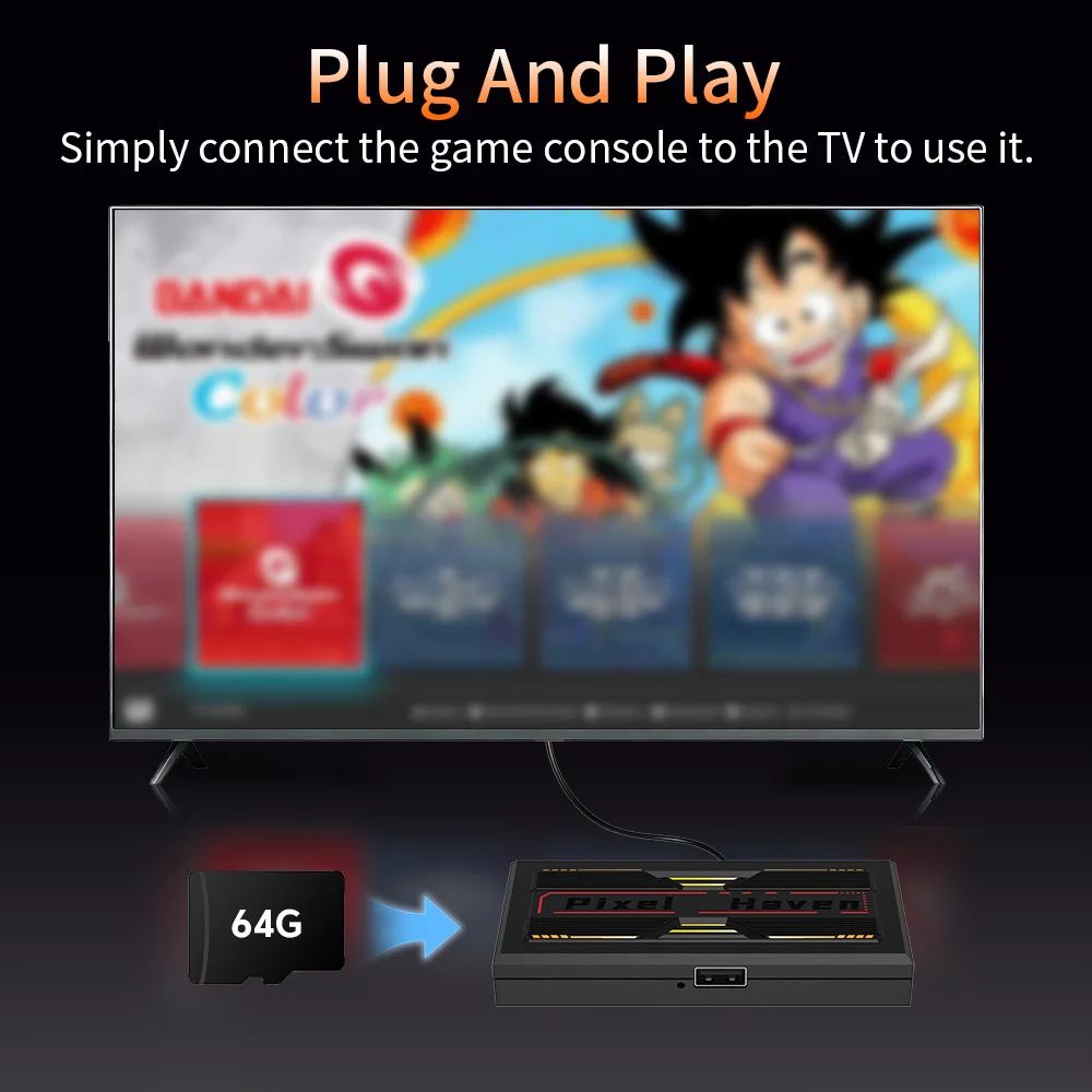 وحدة تحكم ألعاب Pixel Haven مع 31000 + وحدة تحكم ألعاب ريترو Emuelec Retro للتلفزيون لـ PS1/GBA/NES/MAME/NEOGEO/CPS3/Dreamcast