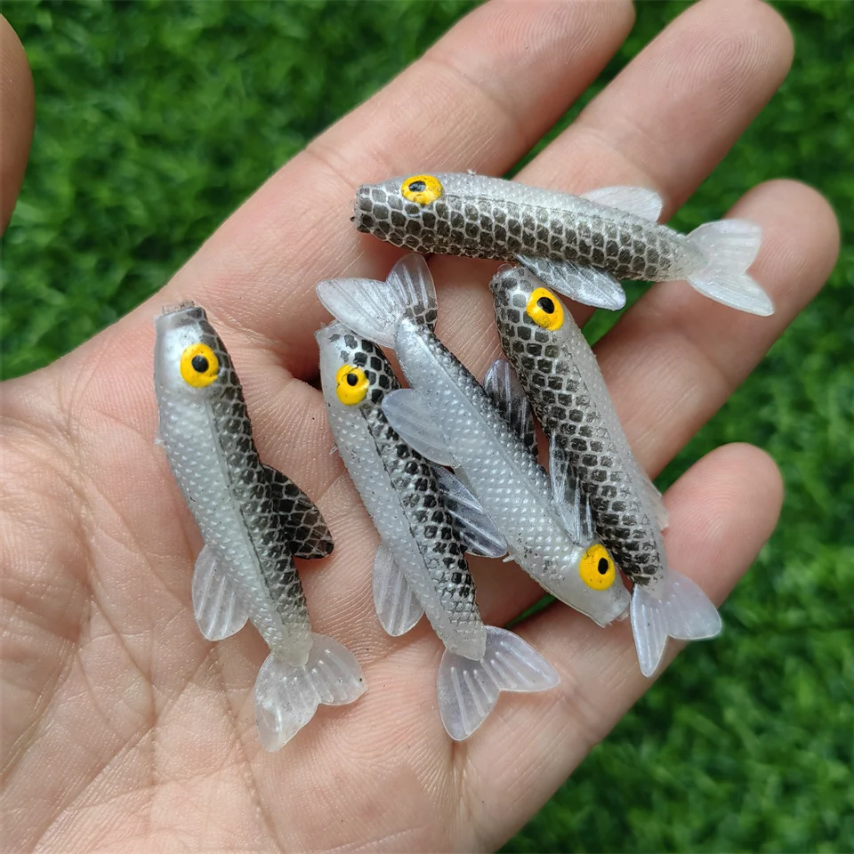 MUKUN New 5pcs  Soft Lures  Artificial Tackle Bait 4.5cm 1g Goods For Fishing Sea Fishing Rockfishing Swimbait Wobblers