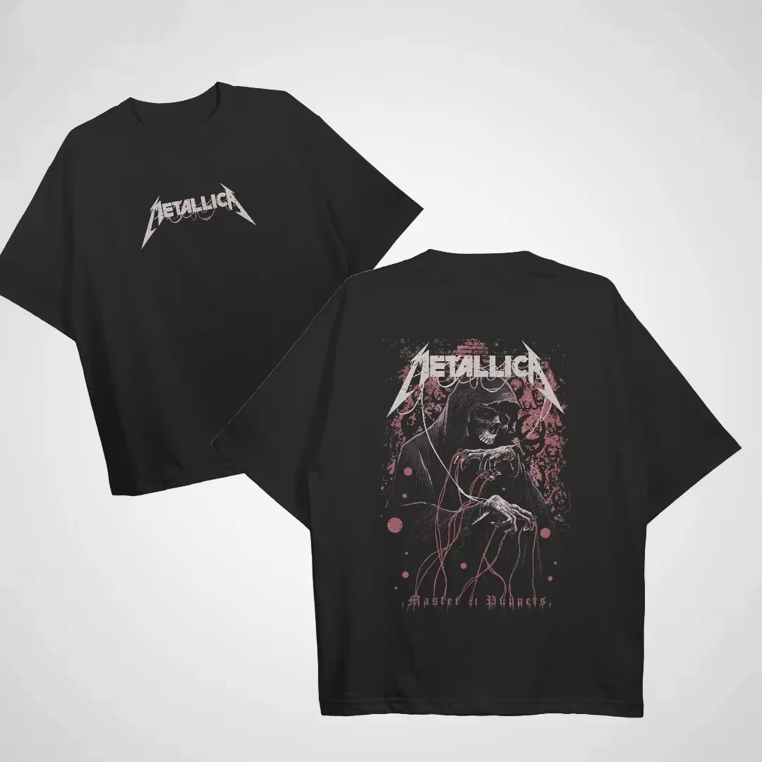 Metalica Master of Puppets 2026 Men's T-Shirt Unisex O-Neck Cotton Short Sleeve Y2k Oversized Popula