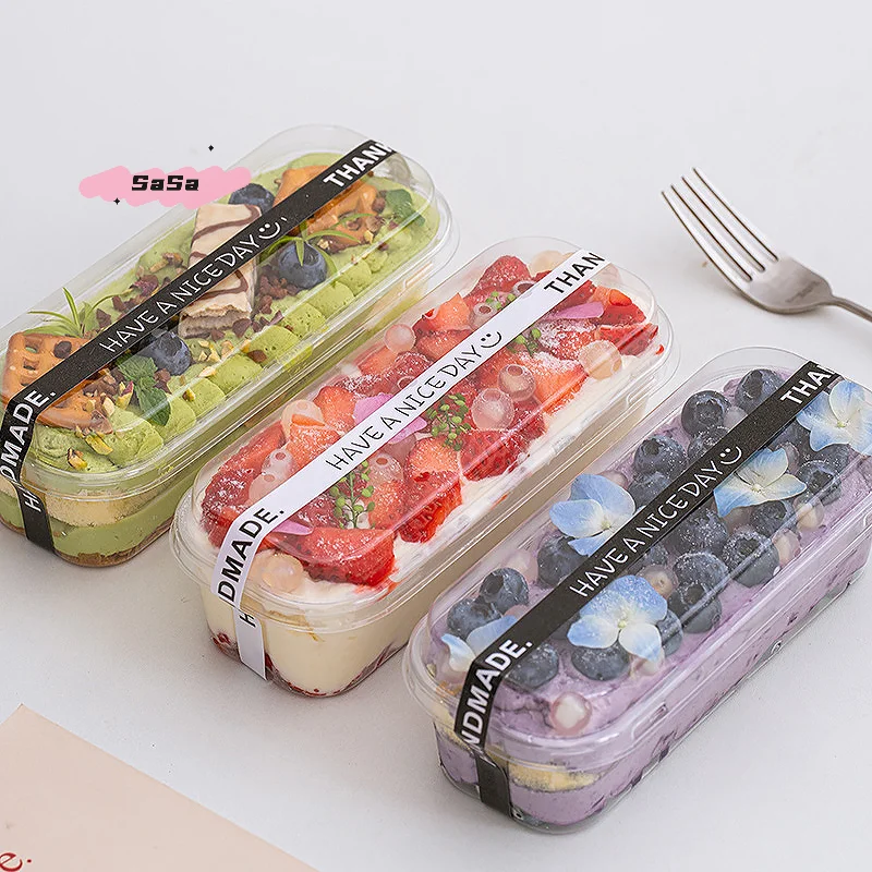 

Mini Bread-Shaped Dessert Containers 300ml 25/50/100Pcs Set Suitable for Dessert Cups And Cake Boxes Eco-Friendly Storage