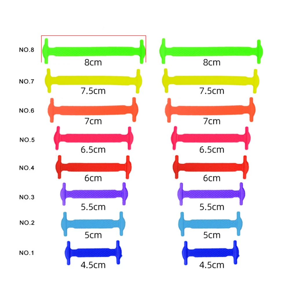 16 teile/los Silikon Schnürsenkel Keine krawatte Elastische Schnürsenkel Spezielle Schnürsenkel für Kind/Erwachsene Schnürung Gummi Turnschuhe Schuh Spitze