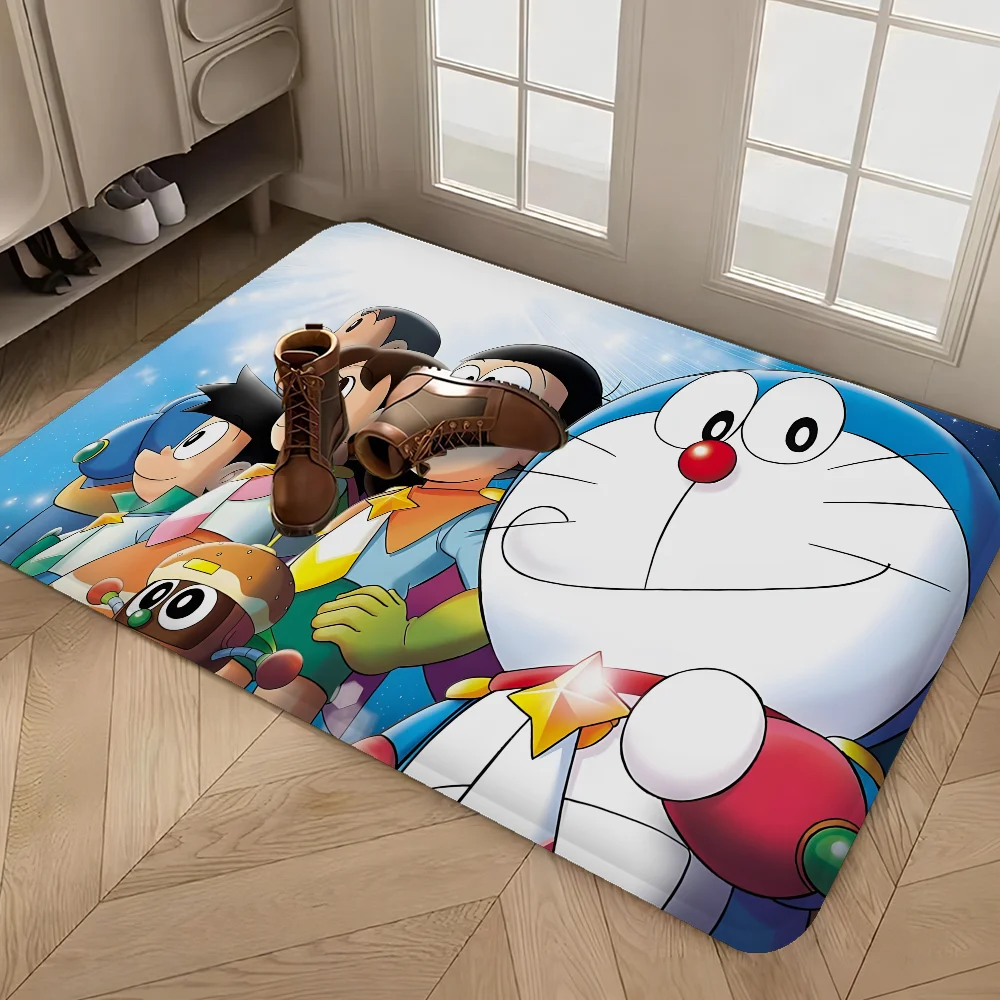 Cute D-Doraemons Cartoon Entrance Door Mat Washable Non-Slip Living Room Sofa Chairs Area Mat Kitchen Welcome Doormat