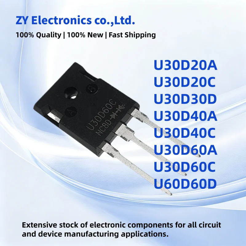 5PCS 100% New U30D40A U60D60D U30D20C U30D60A U30D40C U30D60C U30D20A U30D30D TO-247 Transistor