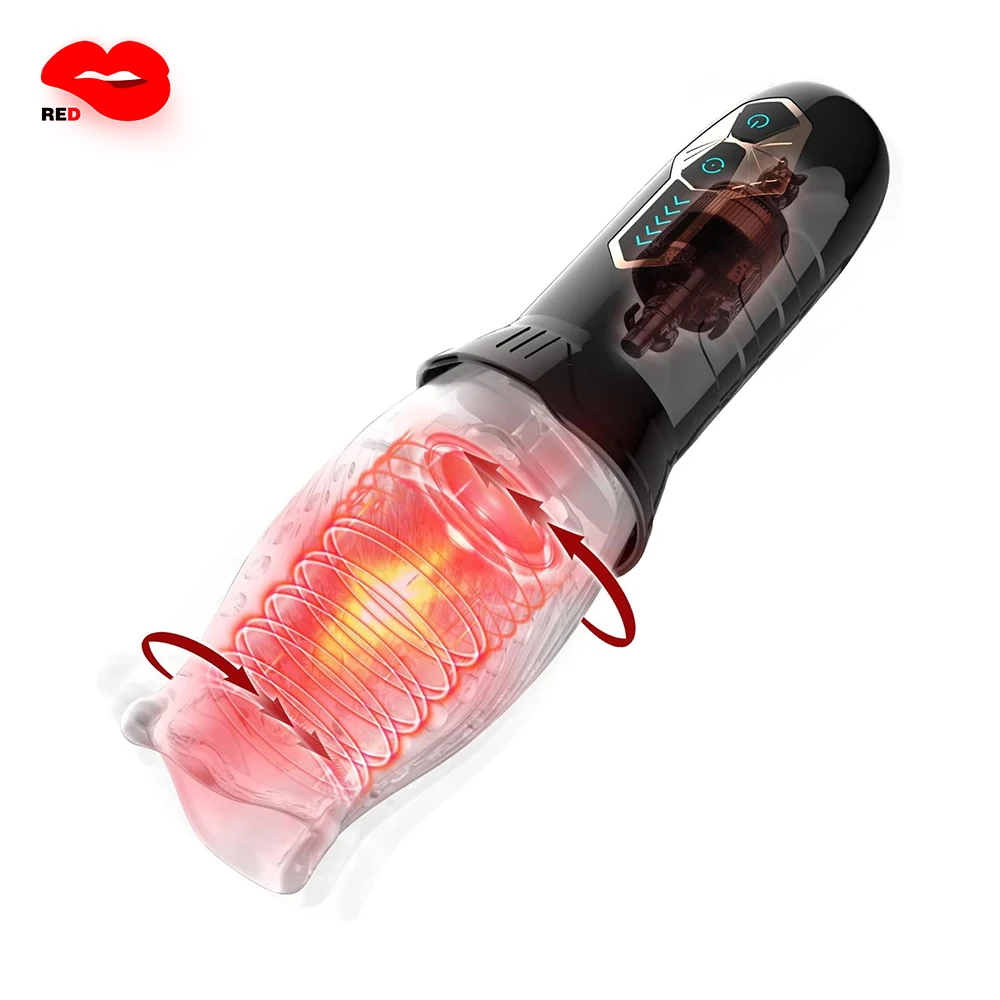 جهاز استمناء آلي للرجال جهاز استمناء مهبلي 5 دوار و10 هزاز للقضيب مهبل محفز ألعاب جنسية للبالغين للرجال