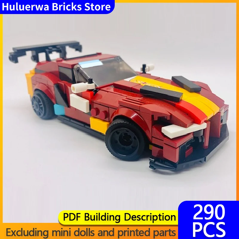 

Модель скоростного гоночного автомобиля MOC, строительные кирпичи Supra GT3 Hypercar, модульная технология, детские праздничные подарки, сборка игрушек, костюм