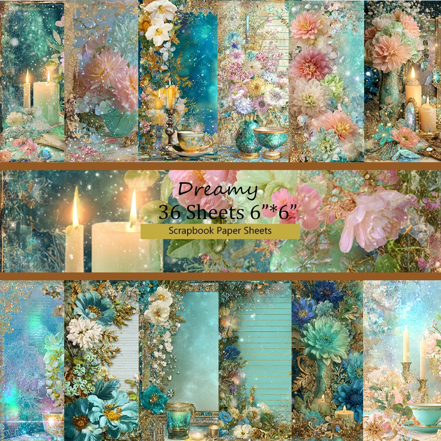 

Упаковка бумаги для скрапбукинга размером 6 x 6 дюймов: винтажные художественные узоры для скрапбукинга, оригами, мусорного журнала и изготовления карточек.