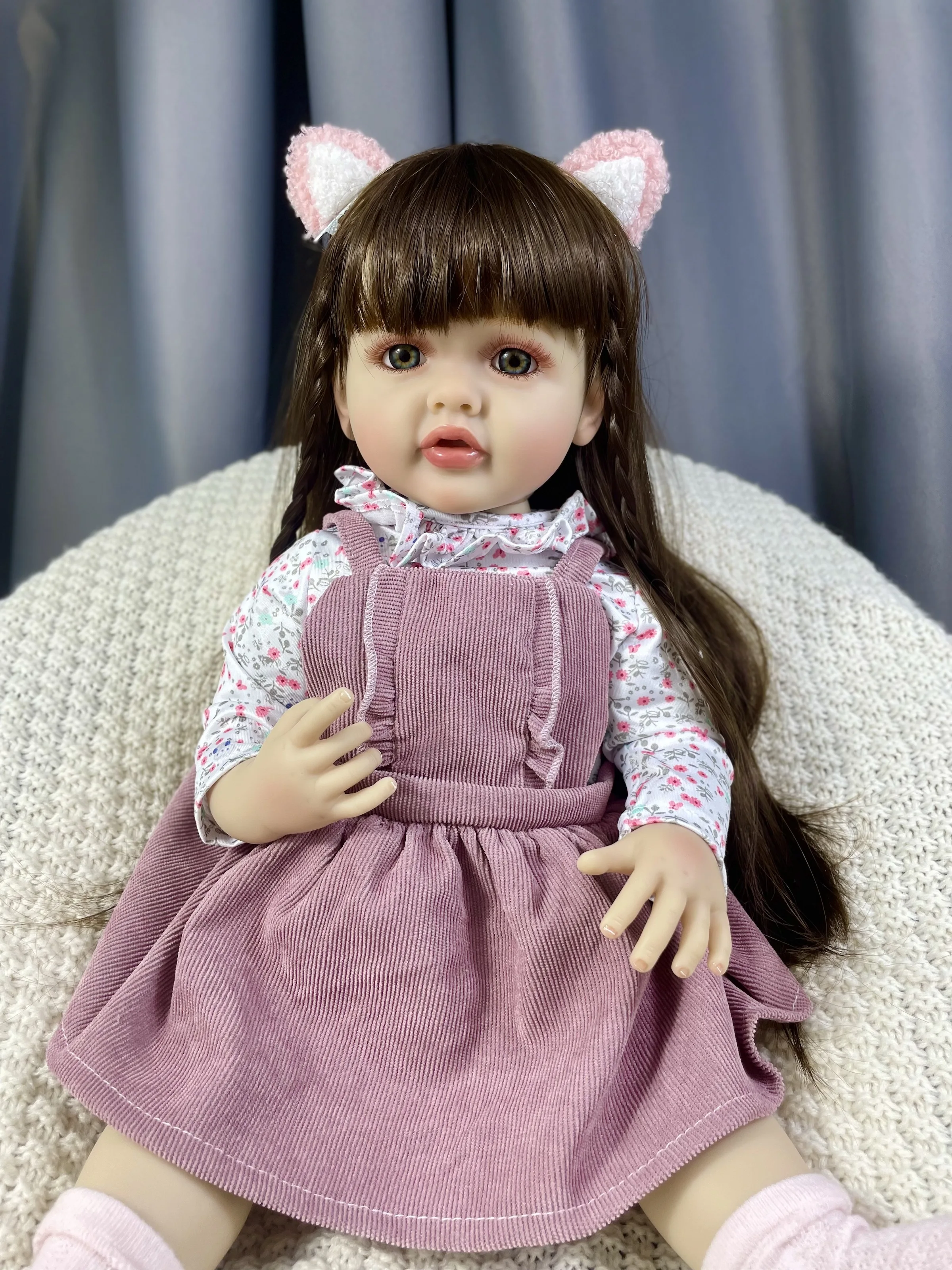 MRB 55CM 전체 실리콘 비닐 다시 태어난 아기 인형 베티 실물 같은 소녀 귀여운 공주 유아 비비 생일 크리스마스 선물