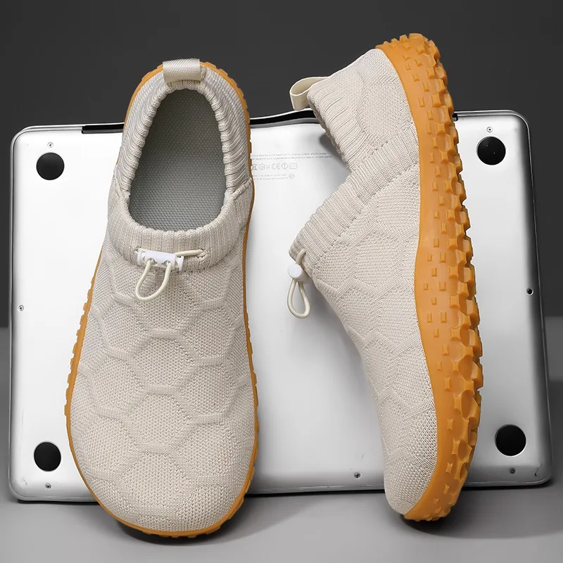 

Мужские широкие кроссовки для ходьбы и бега на открытом воздухе с дышащей вязаной сеткой, минималистичные, с нулевым перепадом высоты подошвы