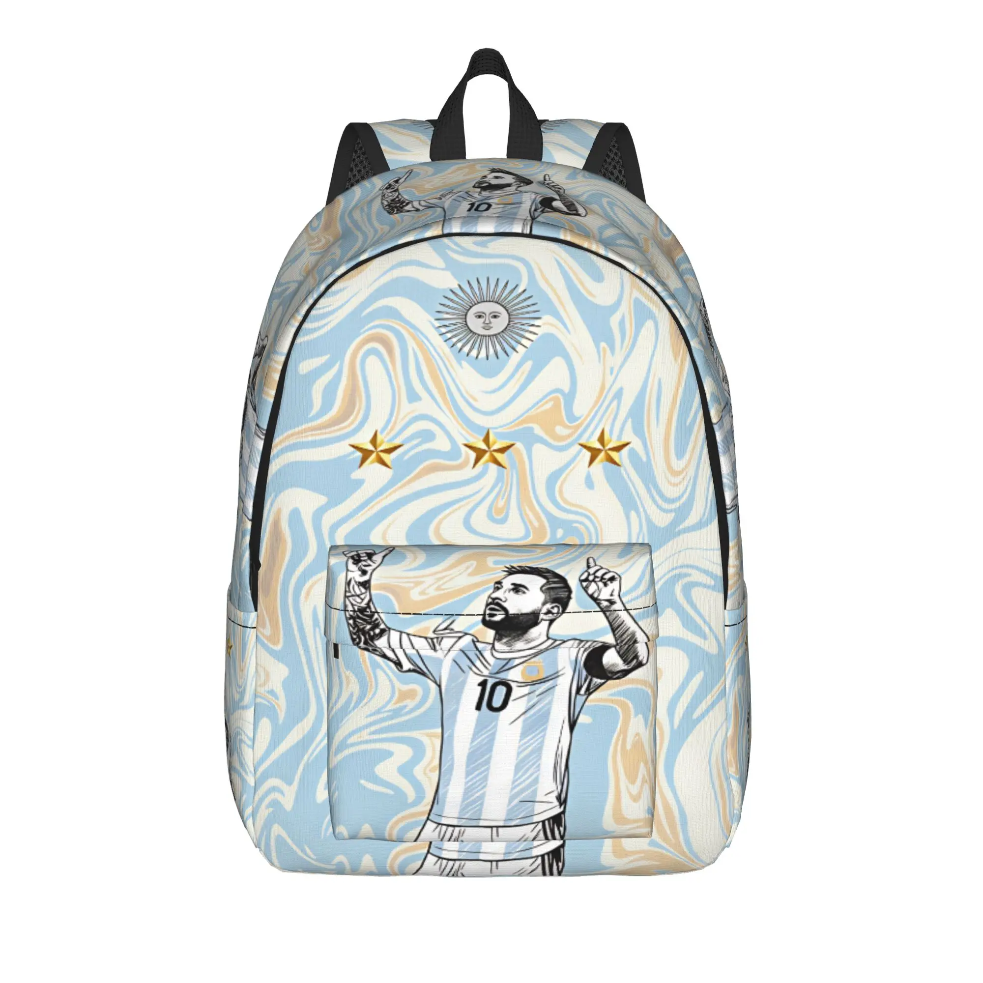 M-Messi Pattern Backpack  Trekking Backpacks Youth Stylish High School Bags High Quality Pattern Rucksack
