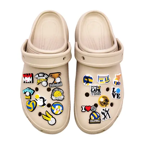 Imagen 2 del producto Estilo novedoso, 1 Uds., accesorios para zapatos de PVC para voleibol, sandalias de juego de voleibol, dijes, decoración para zuecos, hebilla, regalos de fiesta Unisex