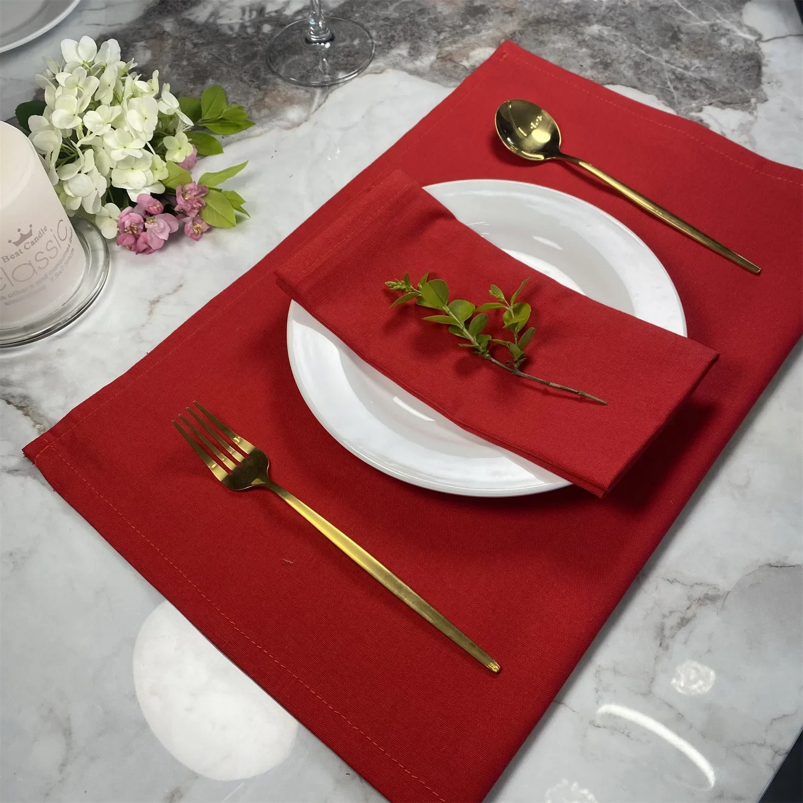 

New 1PCS Linen Wedding Dinner Cloth Napkins 40x40cm Solid Color Hotel Table Napkin Christmas Birthday Party Serving Table Decor