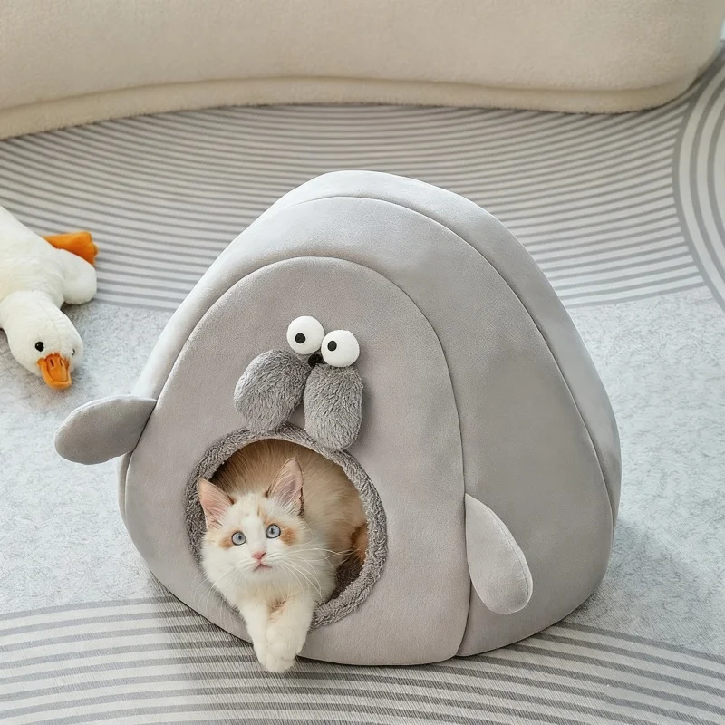 

Cartoon Seal-style Pet Beds Thickened And Soft Medium And Small-sized Cat Beds Deepened And Warm Pet Beds In Winter