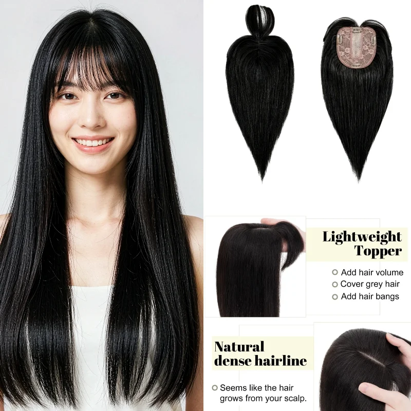 parrucca-in-capelli-umani-al-100-7x10-cm-35-cm-liscia-realizzata-a-macchina-con-clip-topper-1b-30-con-frangia-per-feste-naturale-all'ingrosso