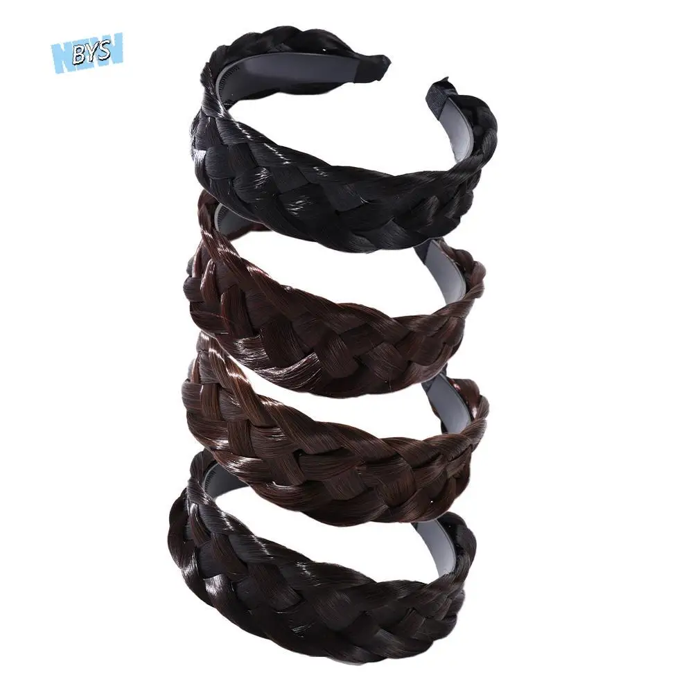 

Top Artifact Wash Face Headband Wide-brimmed Twist Braided Wig Headband Female Hairbands Korean Style Headwear Wide Hair Hoop