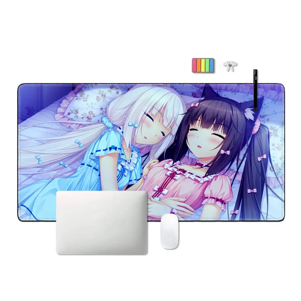 Mousepad XXL Home HD Computer Desk Mats MousePads Nekopara Carpet Gamer Office Laptop Soft Mouse Mat Desktop Mouse Pad