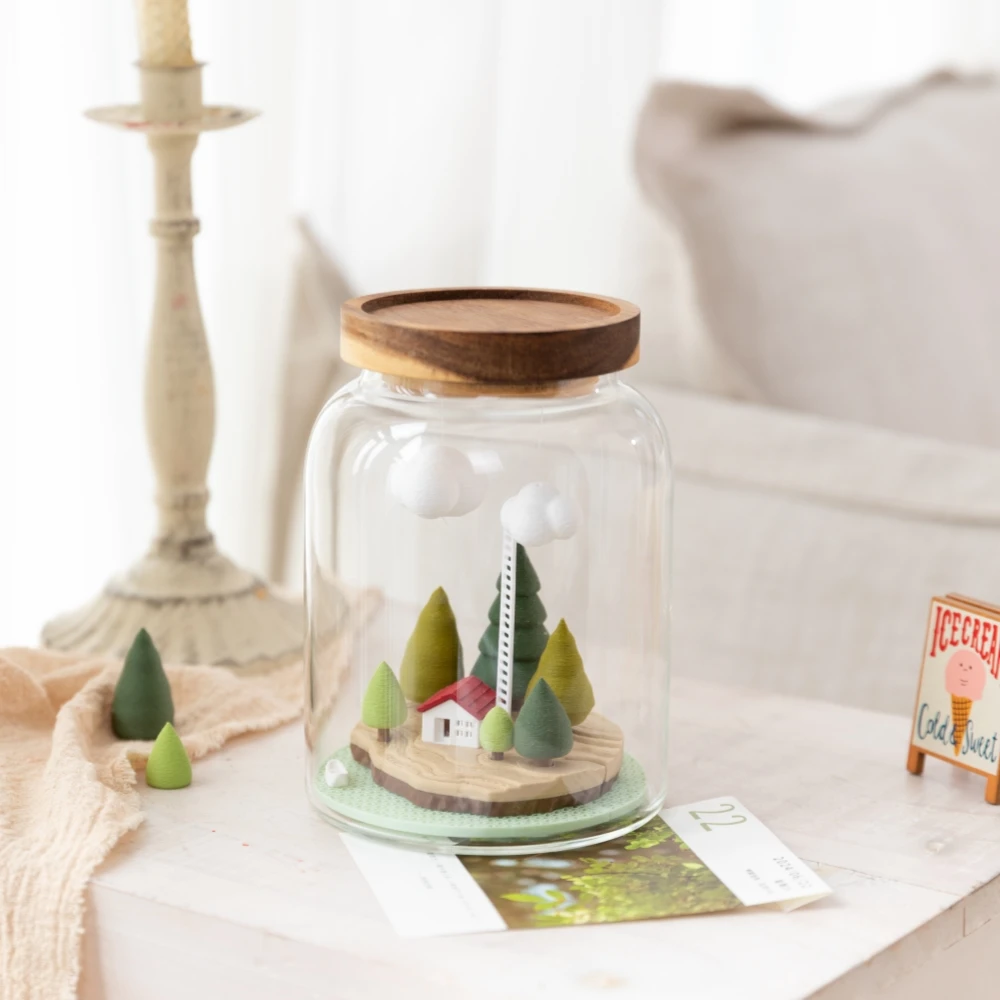 Micro Landscape Glass Bottles Creativity Small House Grove Cloud Ornament Home Decor Christmas Birthday Gift for Girl
