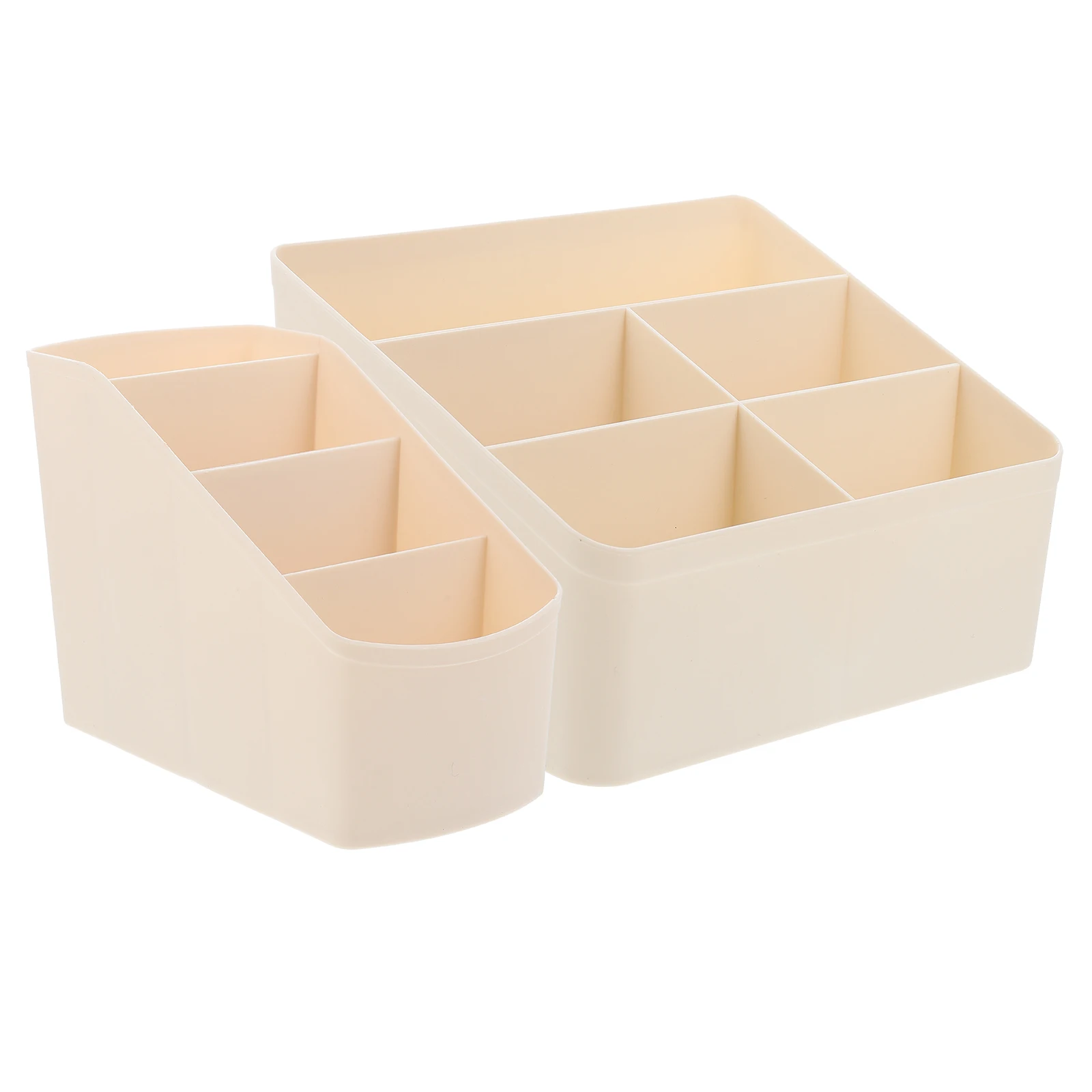 

2 Pcs Storage Boxes Desk ganizer Smooth Polishing Classified Storage Bathroom Bedroom Makeup Brush Pen Holder Compartment Design