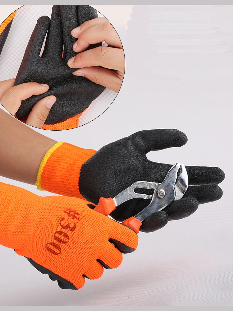 1 par inverno à prova dwaterproof água luvas térmicas de segurança de trabalho antiderrapante aperto