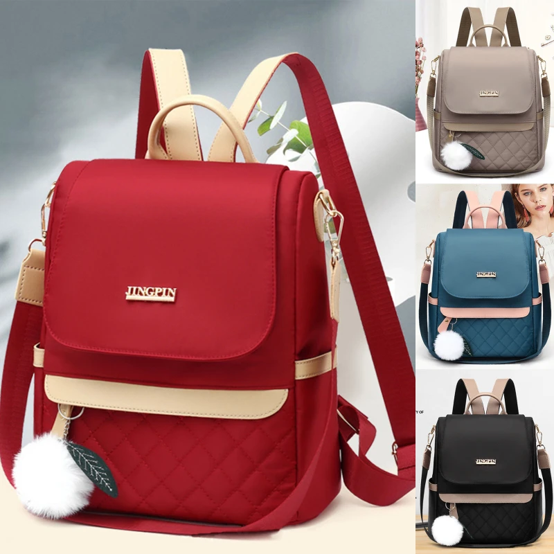 Fashion Backpack Women Oxford Cloth Shoulder Bag 2024 School Bags For Teenage Girls Light Ladies Travel Bagpack Computer Bag