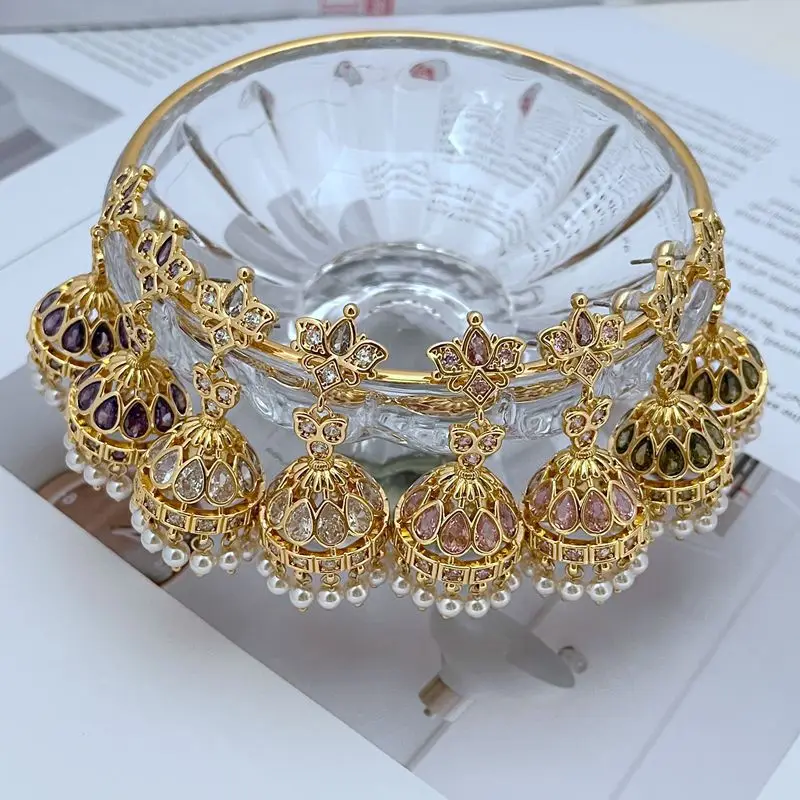 

New Fashion Light Luxury New Chinese Style Skirt Hem Glass Pearl Tassels Pendant Gentle Bell Niche Disign Waterdrop Cubic Zircon