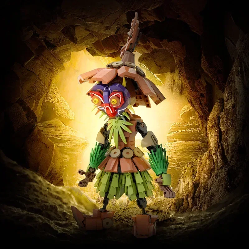 

2024 Zeldaed Majoras Mask Skull Kid Action Figure Building Blocks Model Kit Breath Wild Monster Collectible Brick Toy Kids Gift