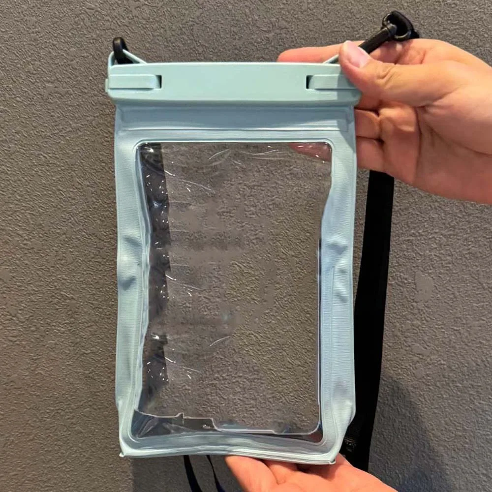 

Adjustable Strap Waterproof Phone Pouch Lightweight Large Capacity Crossbody Dry Bag White 8.2 inch Transparent Hanging Neck Bag