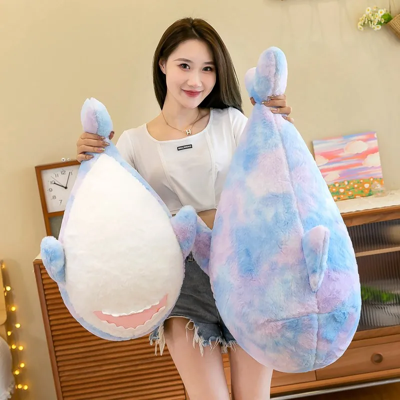 Giant Colorful Shark Plush Stuffed Toy Soft Animal Camouflage Whale Reading Pillow for Children Christmas Gift