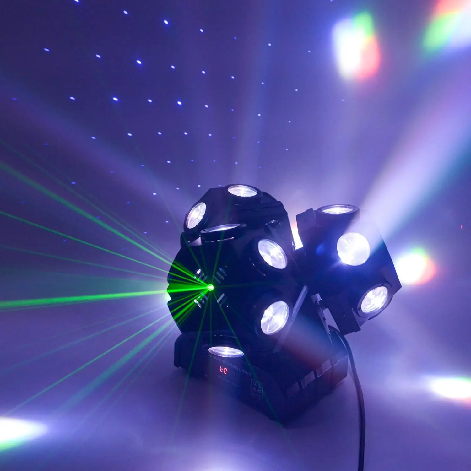 18 PCS 3Heads Moving RGBW LED Laser Beam Light with DMX512 Control Mode for DJ Concert Stage & Theme Park Lighting