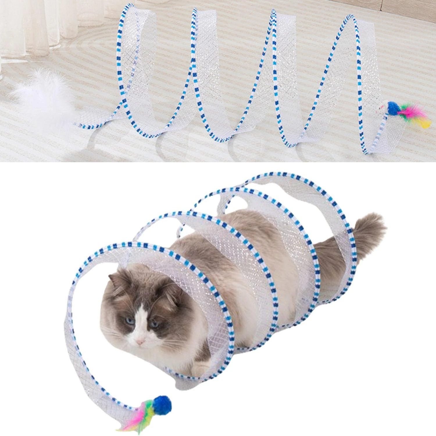 Self-Play Cat Hunting Spiral Tunnel Toy, Brylec Coil Cat Toy, Cattycoil Toy, Coil Cat Toy, Cattycoil Cat Toy, Spiral Tunnel Cat 