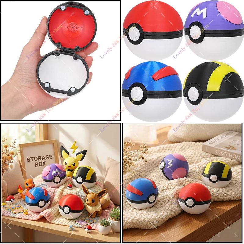 Actionfiguren Elfenball Meisterball Ultra-Ball Great Ball Sammlung Modellspielzeug 3D-Gedruckte Aufbewahrungsbox Schreibtisch-Deko Kinderspielzeug