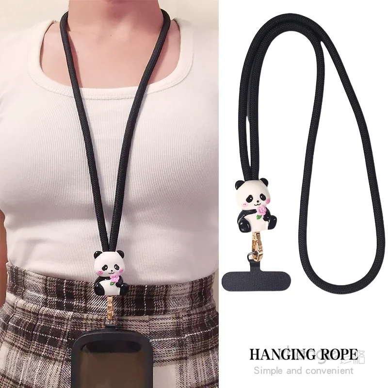 Hanging neck rope for outdoor tourism, mountain climbing, sturdy and durable key, work badge, long phone case, universal