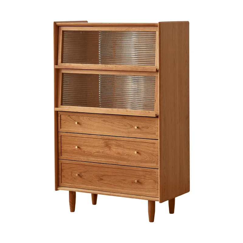 

Nordic solid wood dining side cabinet, museum living room, sofa side cabinet, locker, cherry wood kitchen cupboard