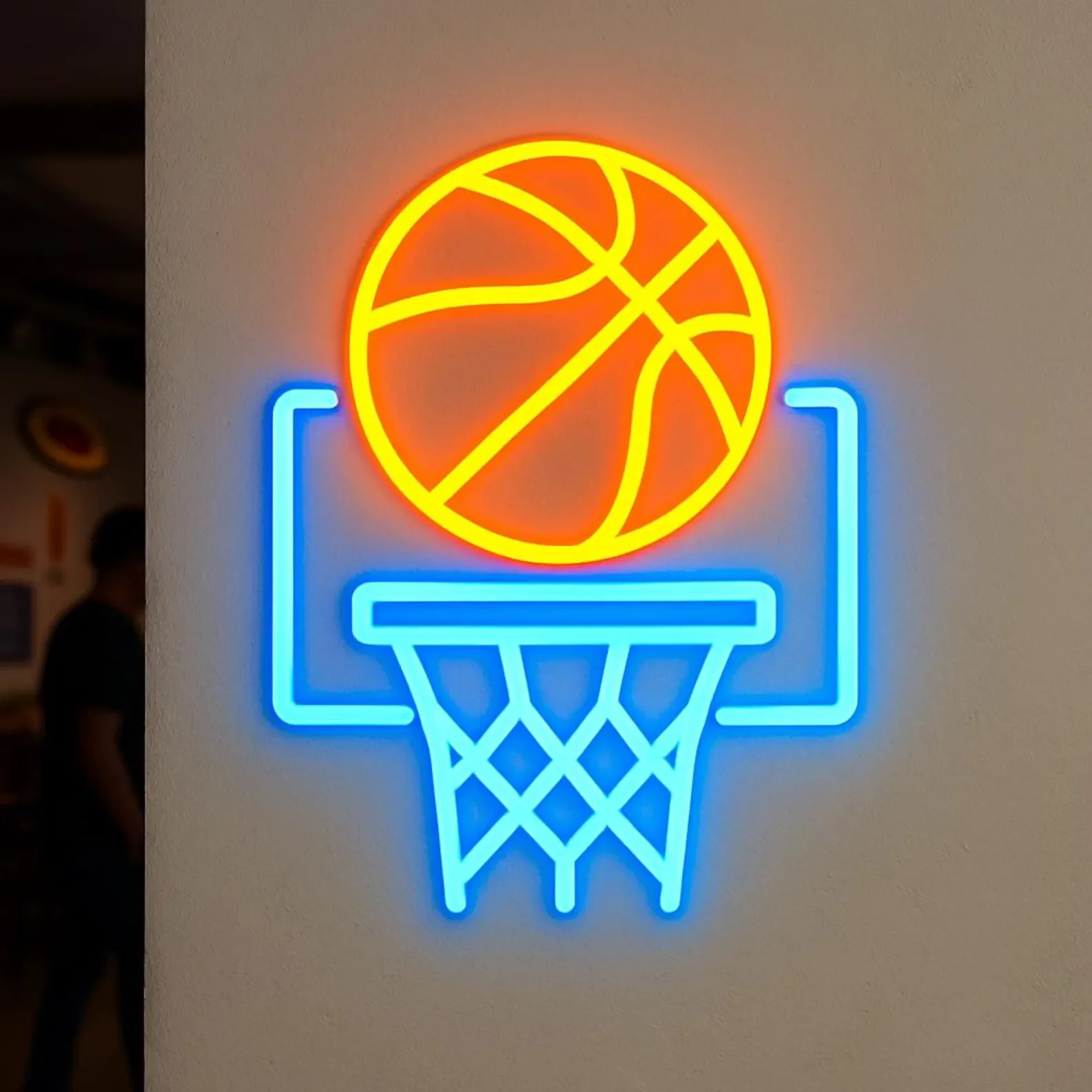 Basketball Neon Sign, Sports Bars and Fan Zones Sign,Game Room Led Sign, Gift Idea for Basketball Player, Basketball Ball Neon