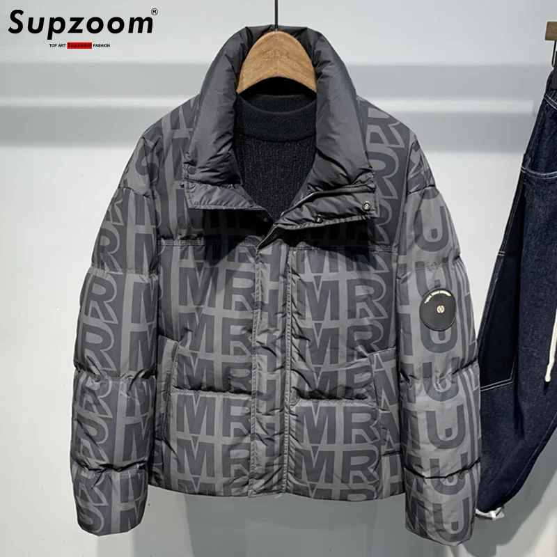 

Supzoom New Arrival Casual Embroidery Mens Winter Stand Up Collar Print Trendy Bread Suit Couple Cotton-padded Jackets And Coats
