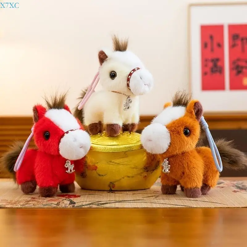 

X7XC Horse Stuffed Animal Keychain Bag Charms Soft Horse Keychain Gift for Womens