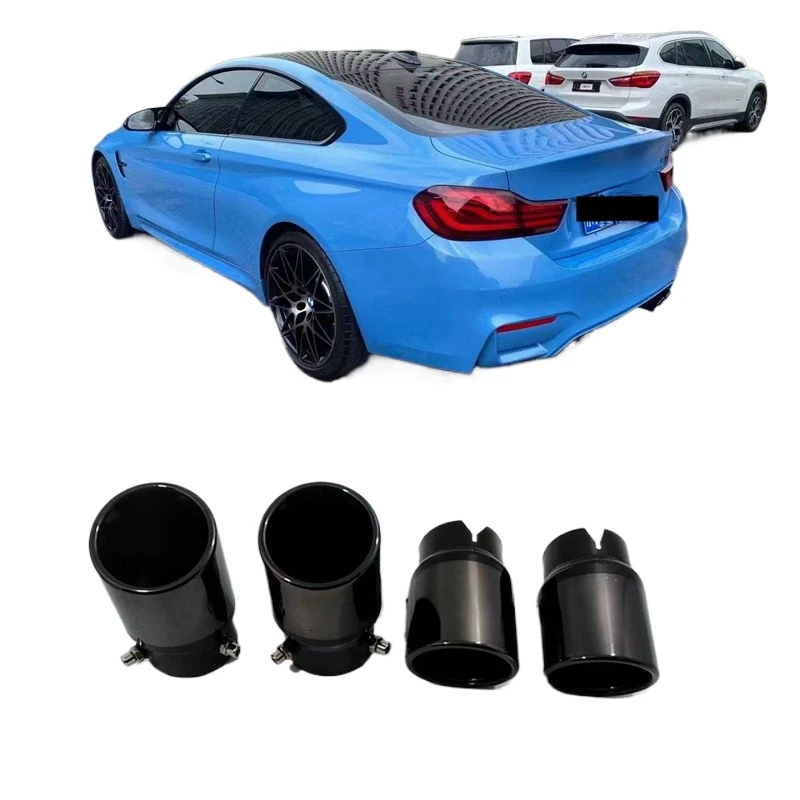 Suitable for BMW M2 M3 M4 tail throat exhaust modification large diameter titanium black stainless steel tail throat