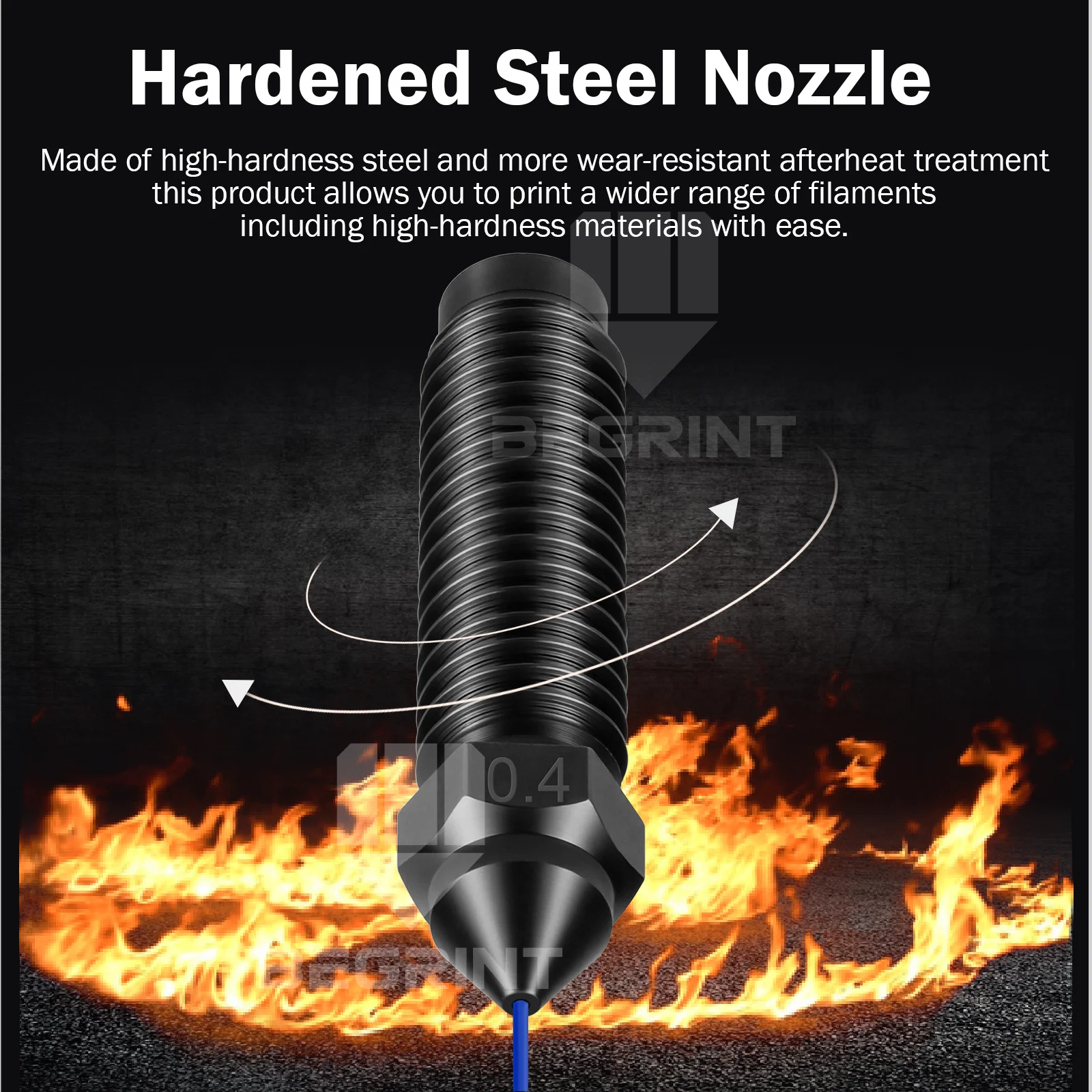 Boquilla de acero endurecido de alta velocidad de carbono Centauri, boquilla de tamaño 0,2/0,4/0,6/0,8 para piezas de impresora 3D Elegoo Carbon Hotend