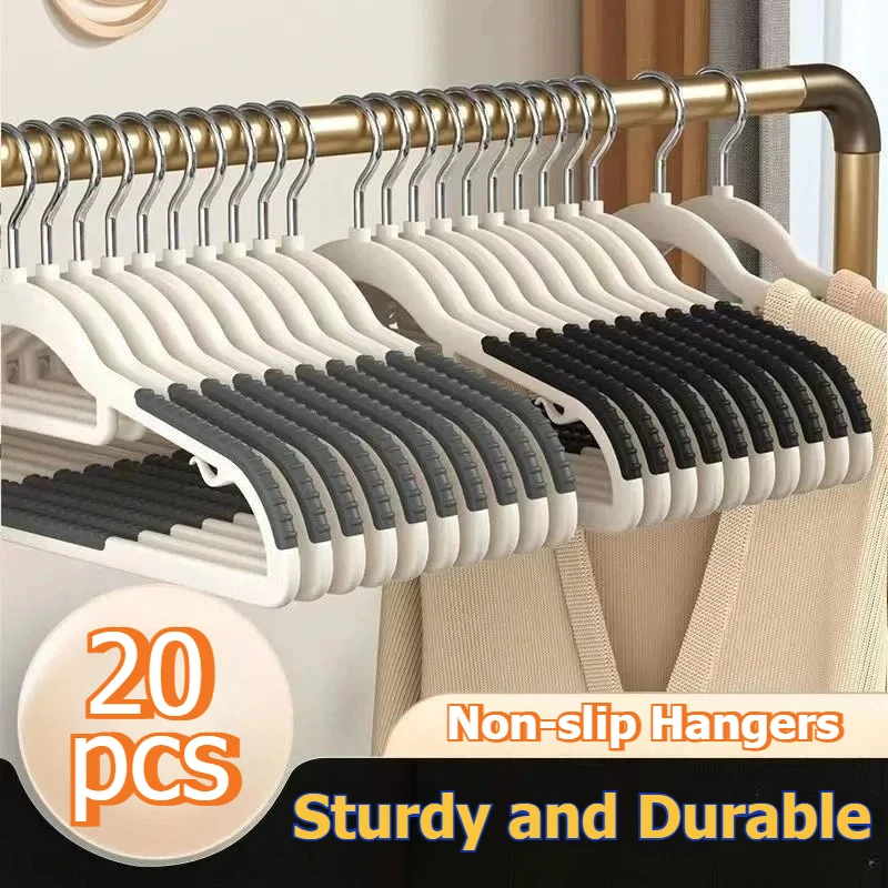 20pcs Set Non-slip Hangers Sturdy and Durable Rotating Hook Hangers Laundry Bathroom & Bedroom Clothes Hangers Organization