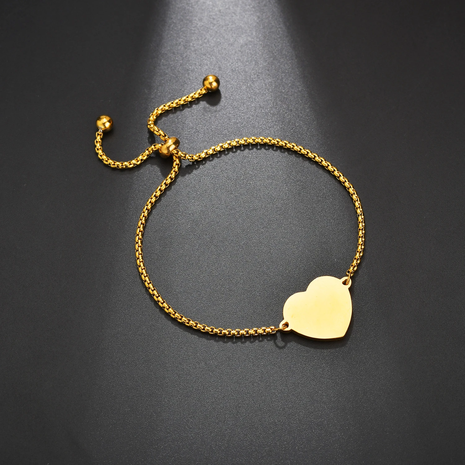Punk Gold Stainless Steel Thick Hand Chain Bracelet