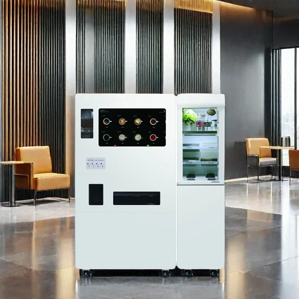 Automatic iced coffee vending machine with transparent cup