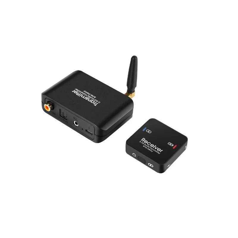 

2.4G Wifi Wireless Audio Transmitter and Receiver 50M Wireless Music Audio Adapter Support Dolby 3.5mm for TV PC DVD Headphone