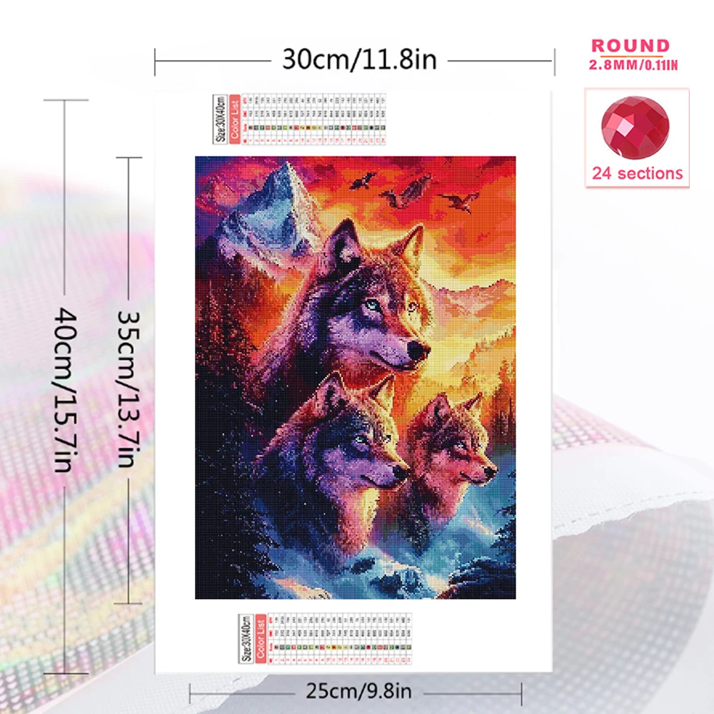 Evershine Diamond Painting Animal Mosaic Wolf Rhinestones Picture Suitable For Beginners Embroidery Mountain 5D Tree Home Decor