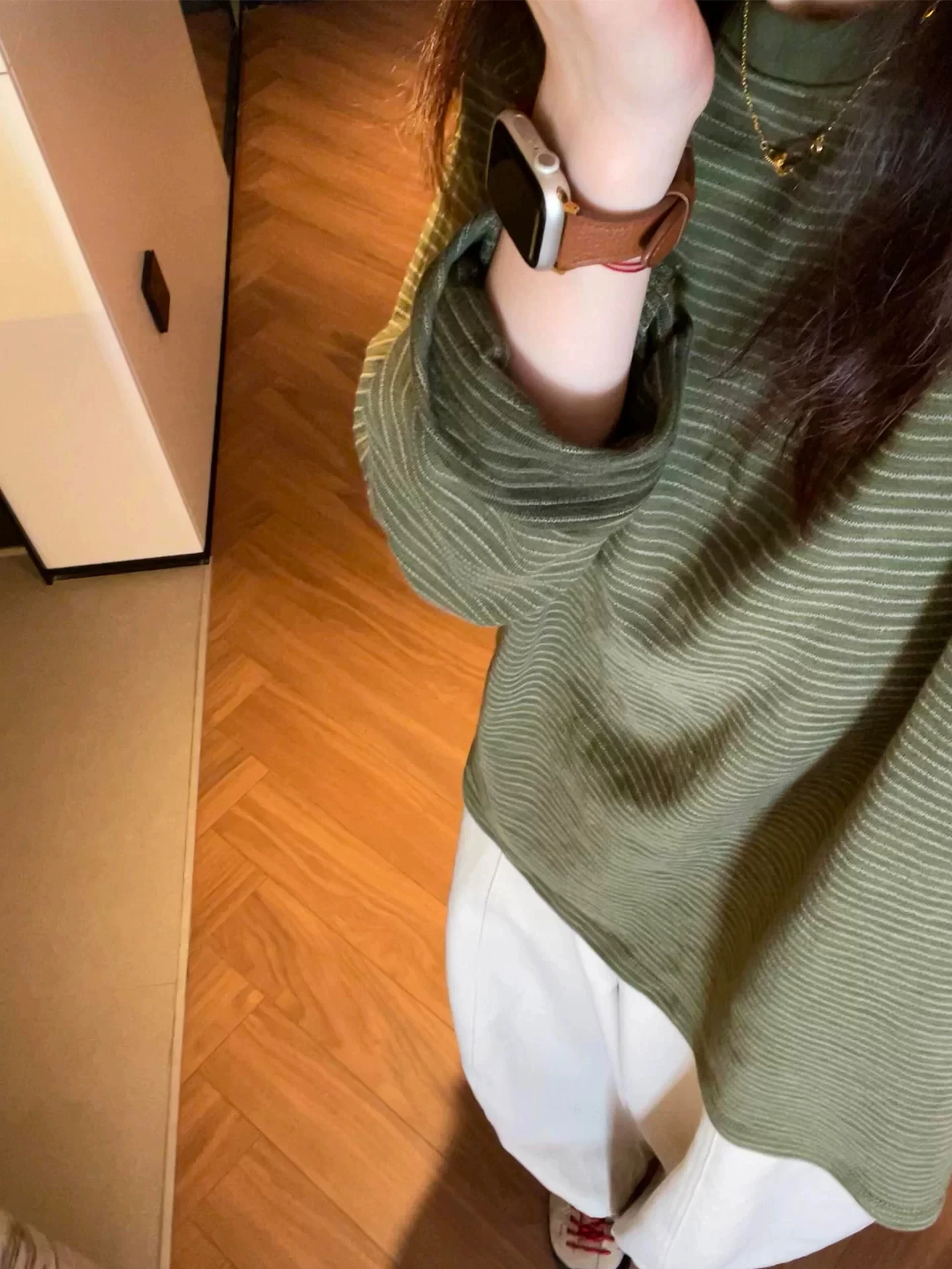 Retro Korean Loose Long Sleeve Striped T-Shirt Women's Autumn New Style Small Size Lazy Base Layer Top Loose Fit T-Shirt