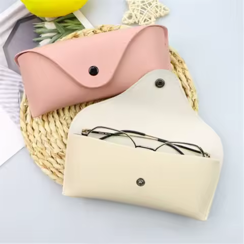 Durable Leather Buckle Eye Glasses Sunglasses Case Holder Lightweight Protector Box Solid Color Pouch Bag Easy To Carry