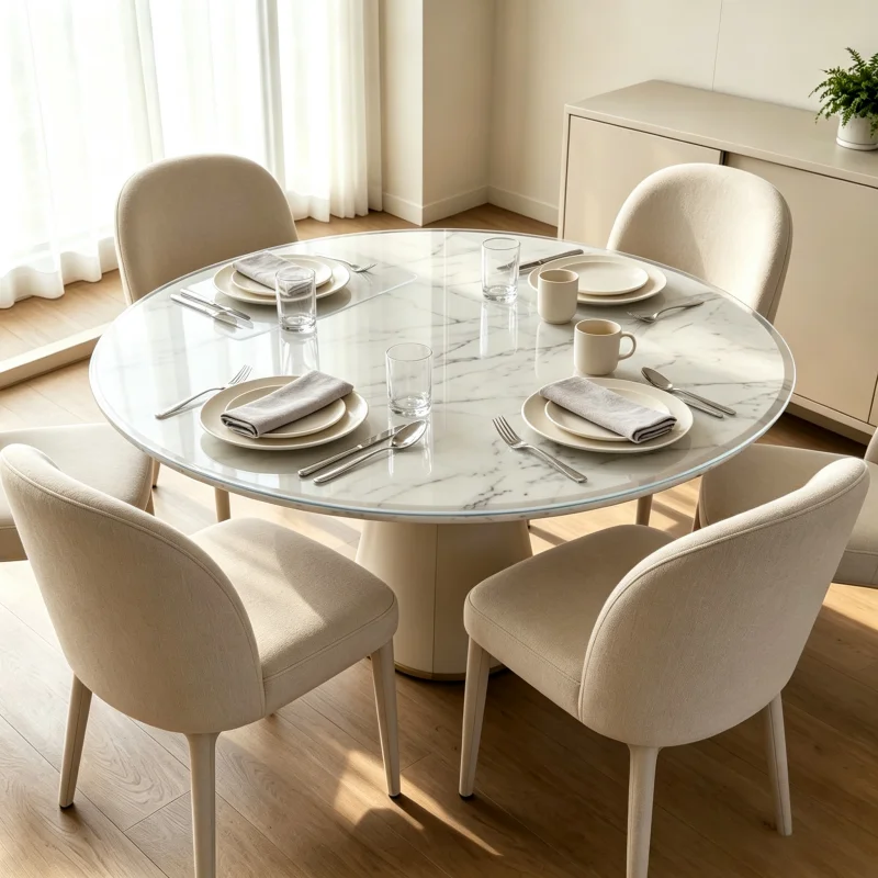 150/140/130cm Clear Round Table Cloth 1.5mm Thick Waterproof PVC Table Cover Transparent Plastic Protector Modern Desk Mat