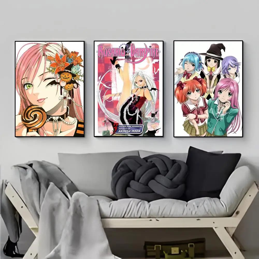 Gothic Harem Fantasy R-Rosario To Vampire Poster HD  Waterproof Wall Sticker Bar Living Room Decor Gift