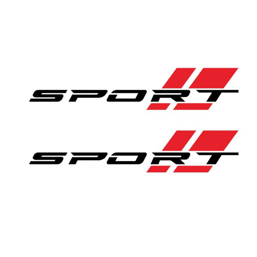 Vinyl Decal Sticker Set 2 pcs 16 Inch Sport Letter Stripe Design for Car Door Side Use Fits For Most Standard Automotive Models