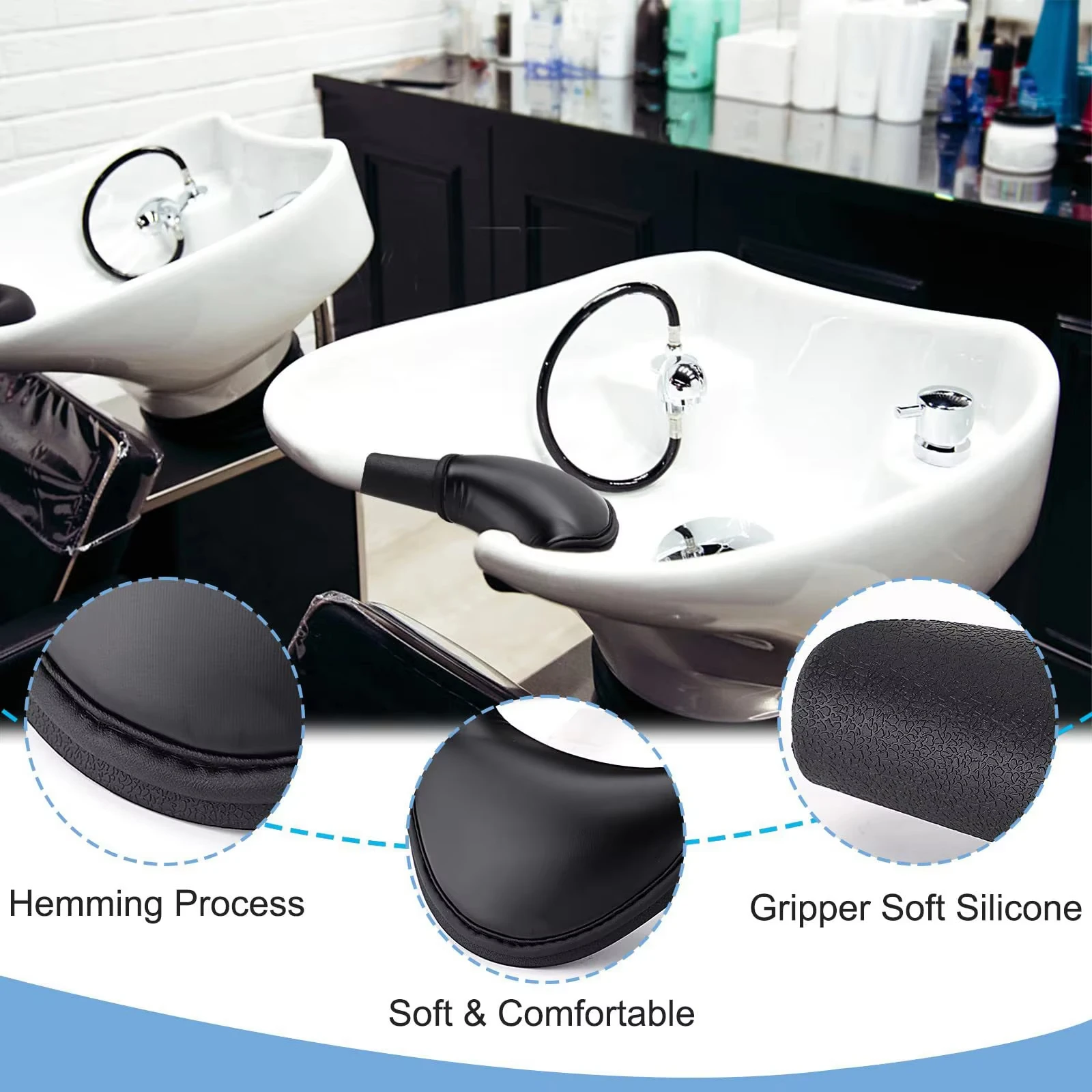 Silicone Hair Washing Neck Rest Pillow Cushion Shampoo Bowl Gel for Home Use Barber Tool Comfortable Salon Quality