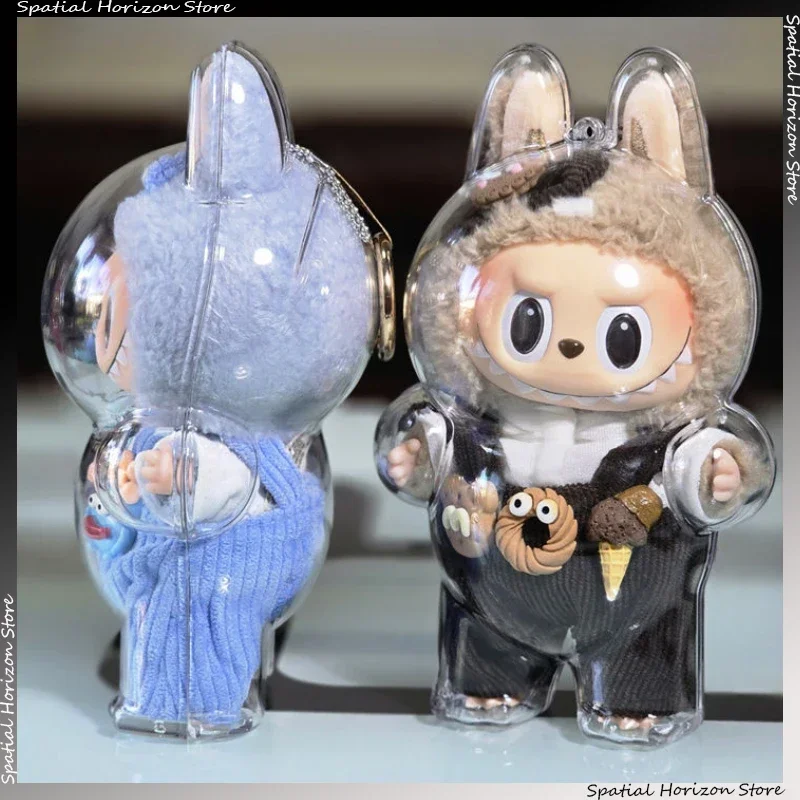 

New 17cm LABUBU Clear Macaron Case, Dust Case, Housings, Bubble Mart Doll Accessories, Doll Accessories, Christmas Gifts